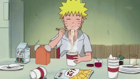 Naruto Blows While Eating Ramen GIF
