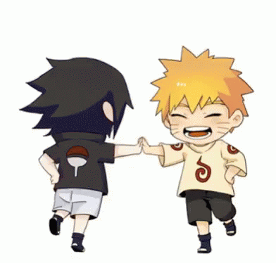 Naruto Dance With Sasuke Chibi GIF