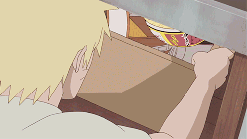 Naruto Eating Ramen From Drawer GIF