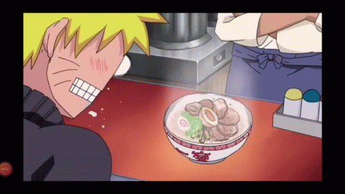 Naruto Eating Ramen To Nine-tails Mode GIF