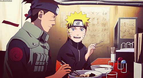 Naruto Eating Ramen With Iruka GIF