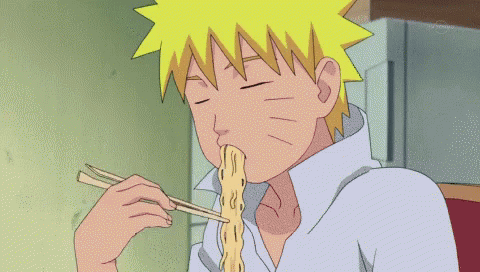 Naruto Enjoys Eating Ramen Loop GIF