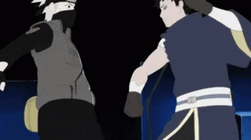 Naruto Fight Kakashi And Obito Fighting GIF