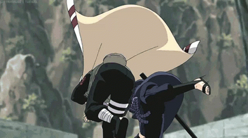 Naruto Fight Kakashi Kicking Sasuke GIF