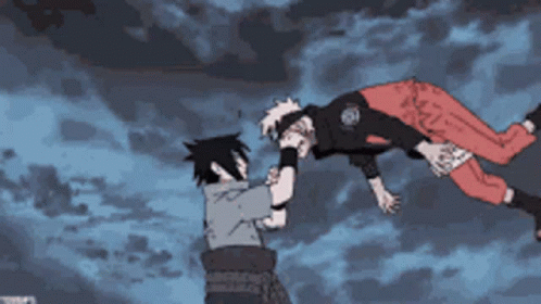 Naruto Fight With Sasuke Using Rinnegan GIF