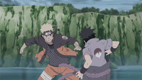 Naruto Fighting Sasuke With Fist GIF