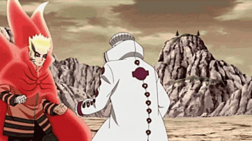 Naruto Baryon Mode Versus Isshiki Otsutsuki Fighting GIF