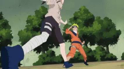 Naruto Fighting Neji Chunin Exams GIF