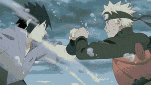 Naruto Fighting Sasuke Epic Fight GIF