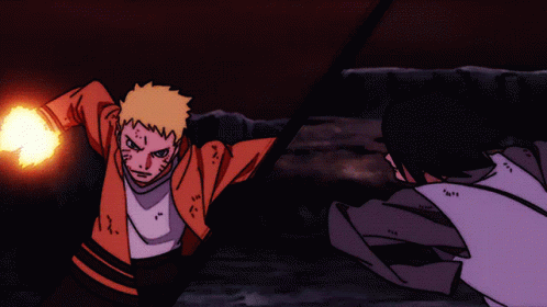 Naruto Fighting Sasuke Rasengan Vs Chidori GIF