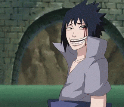 Naruto Funny Sasuke Uchiha Smug Face GIF