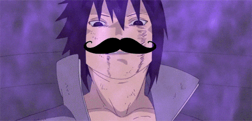 Naruto Funny Sasuke With Mustache GIF