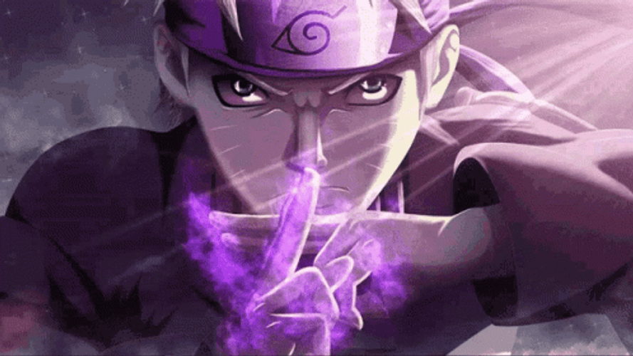 Naruto Hand Seals Purple Background GIF