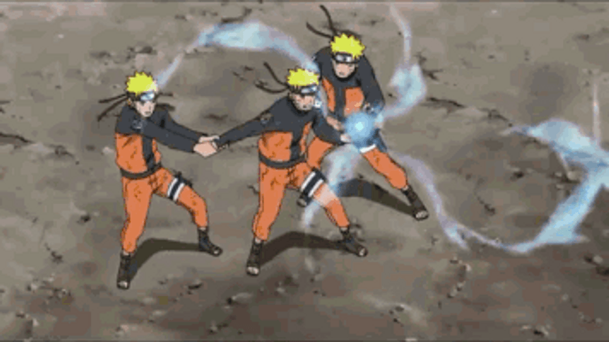 Naruto Rasengan Shuriken Battle Fight GIF