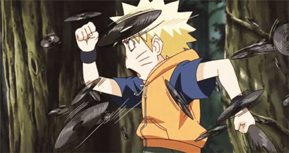 Naruto Run Dodging Shuriken Goofy Funny Face GIF 
