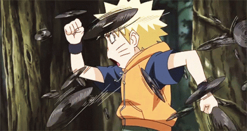 Naruto Running And Avoiding Shuriken GIF