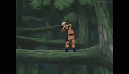Naruto Running And Hopping Away GIF