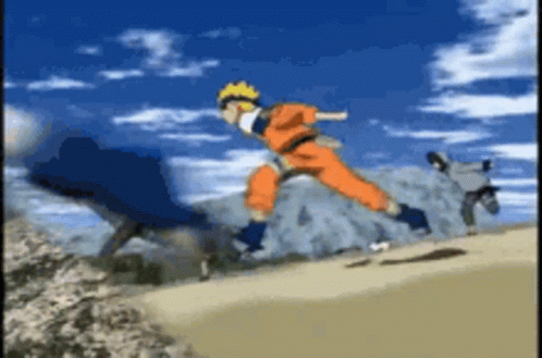 Naruto Running With Friends GIF