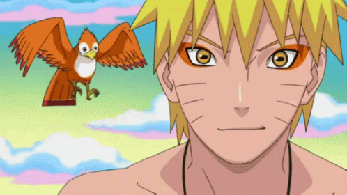 Naruto Sage Mode Distracted By Bird GIF