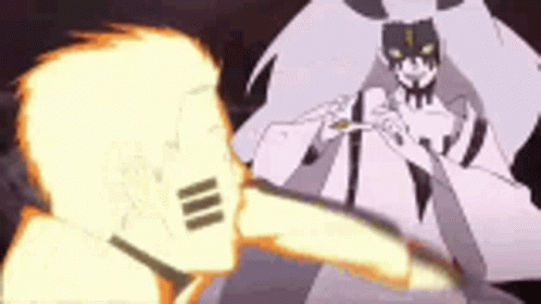 Naruto Sage Mode Hand Fighting Momoshiki GIF