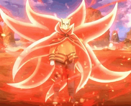 Naruto Sage Mode Red Petals Aura GIF