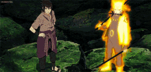 Naruto Sasuke Blazing Fire Power GIF