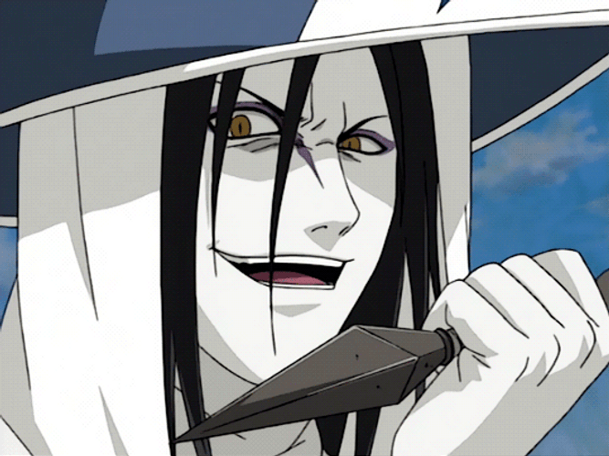 Naruto Shippuden Evil Orochimaru Licking Kunai GIF