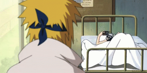 Naruto Uzumaki And Kakashi Hatake At Hospital GIF