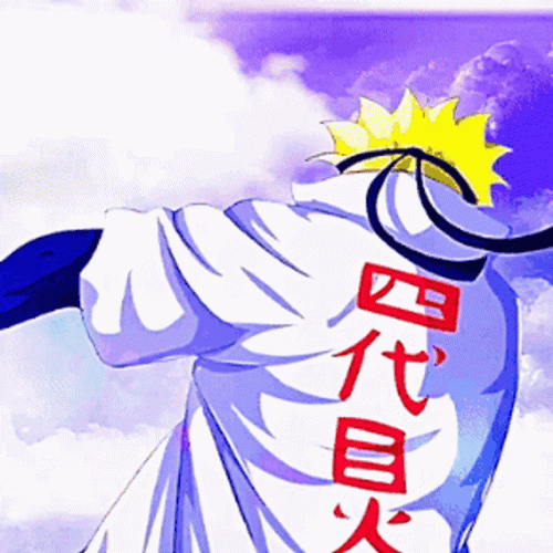 Naruto Uzumaki Battle Stance Blue Sky Background GIF