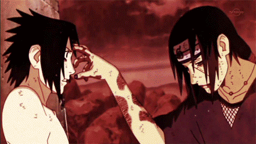 Naruto Versus Uchiha Red Sky Background GIF