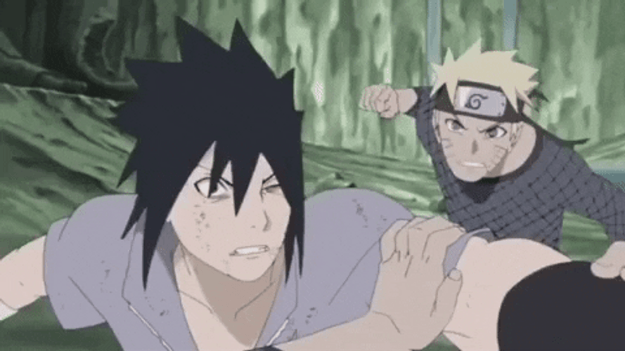 Naruto Vs Sasuke Chase GIF 