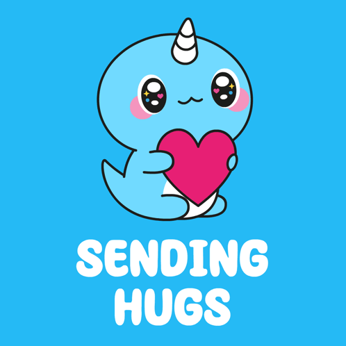 Narwhal Holding Heart Sending Hugs GIF
