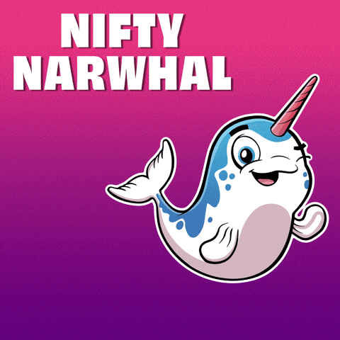 Narwhal With Unicorn Horn Saying Nifty Narwhal GIF