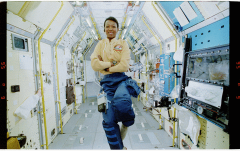 Nasa Astronaut Mae Jemison In Space Station GIF