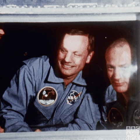 Nasa Astronauts Apollo 11 Crew Waving GIF
