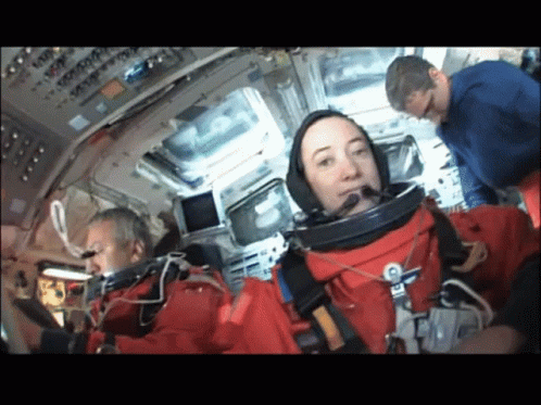 Nasa Astronauts Wearing Spacesuit In Space Shuttle GIF