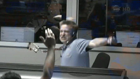 Nasa Employees Jumping Out Of Joy GIF