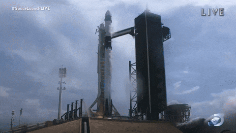 Nasa Launching Rocket Close And Distant Views GIF