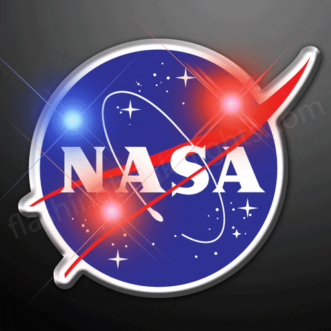Nasa Logo With White And Red Lights GIF