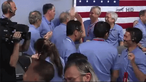 Nasa Mission Control Officers Celebrating GIF