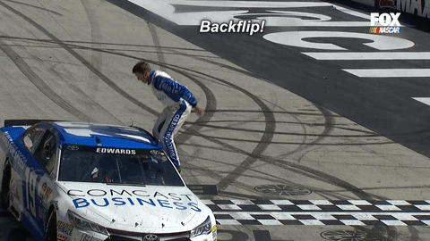 Nascar Carl Edwards Back Flip GIF