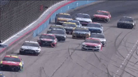 Nascar Crash Car Drifting On Other Side GIF