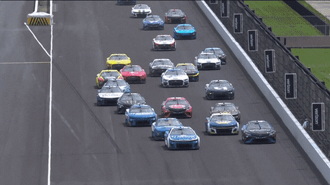 Nascar Crash On The Center Of The Track GIF