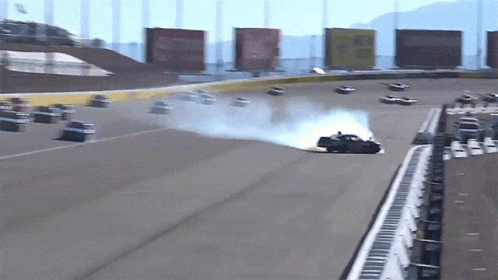 Nascar Crash Scattered Car Parts GIF