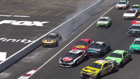 Nascar Crash Stopping The Race GIF