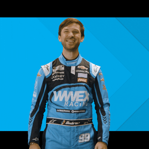Nascar Daniel Suarez Pats Own Shoulder GIF