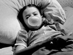 Natalie Wood Playing Bubble In Bed GIF