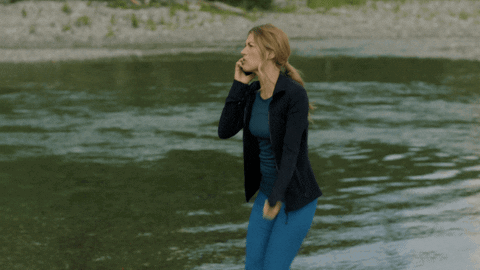 Natalie Zea Throwing Phone GIF
