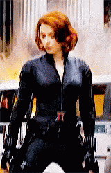 Natasha Romanoff Fiery Black Widow GIF