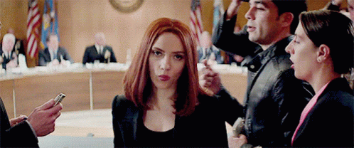 Natasha Romanoff Walking Out Smiling GIF